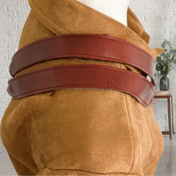 Vintage 1980s Warren Reed Oxblood Woven Leather Saddle Bag Structured - Picture 4 of 15